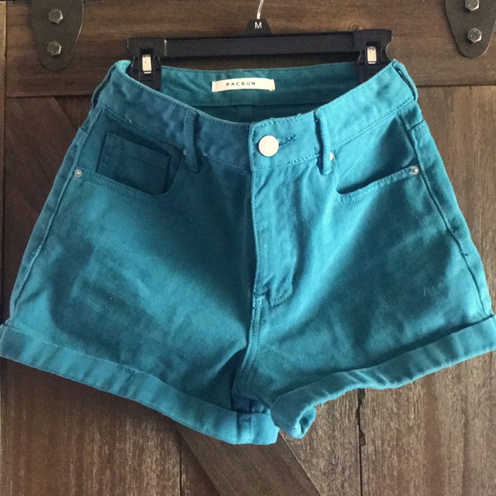 PacSun Teal Jean Mom Shorts size 24